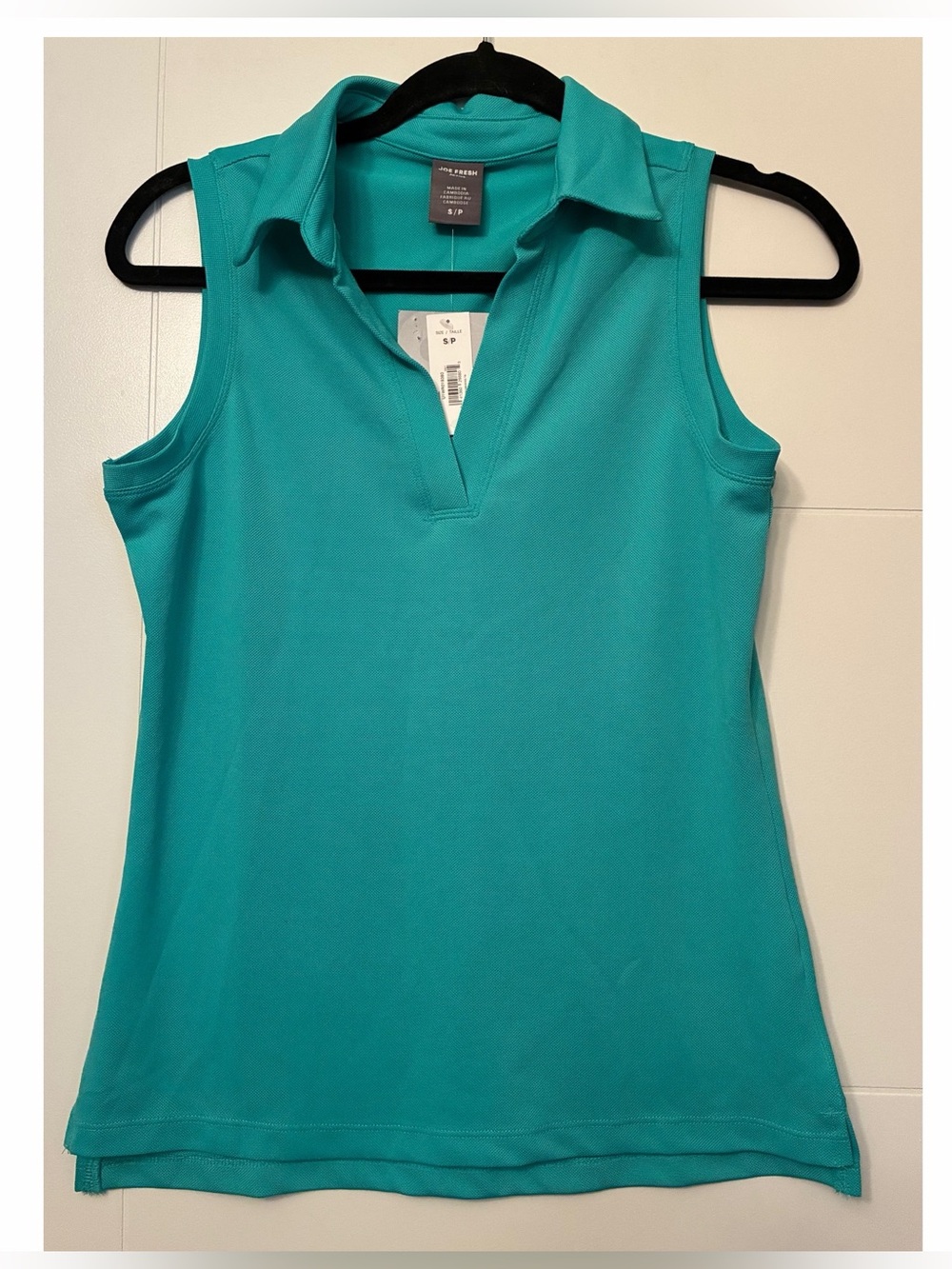 JOE FRESH NWT Active Teal Sleeveless Polo Tank Top Small Moisture Wicking Golf - Picture 13 of 16
